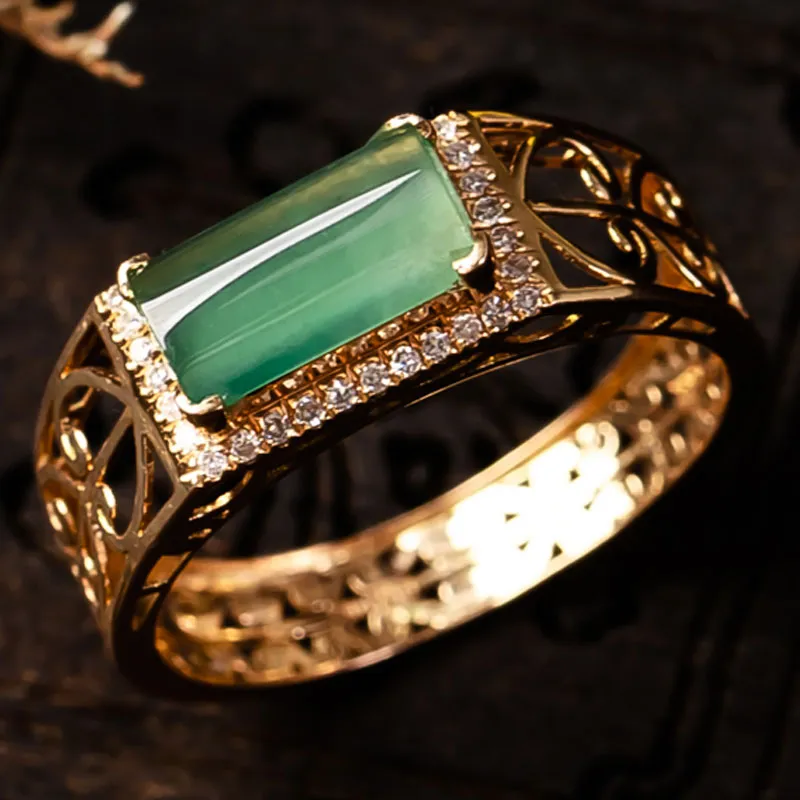 Yubo City Ice Type Jadeite Rings Unisex-1