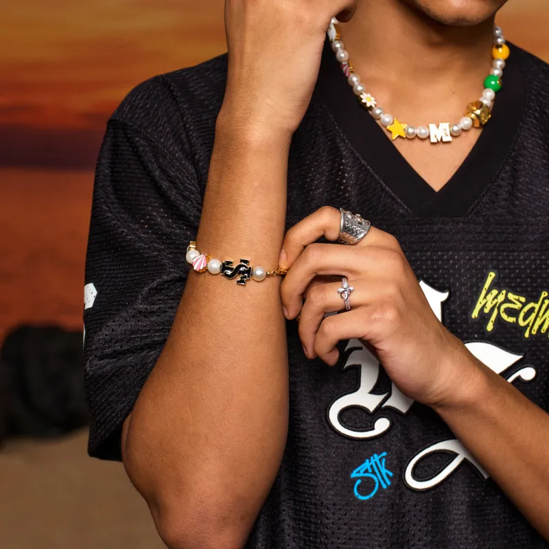 STK SMALL TOWN KID Copper+Glass Beads+Low Temperature Enamel Bracelets Unisex-1
