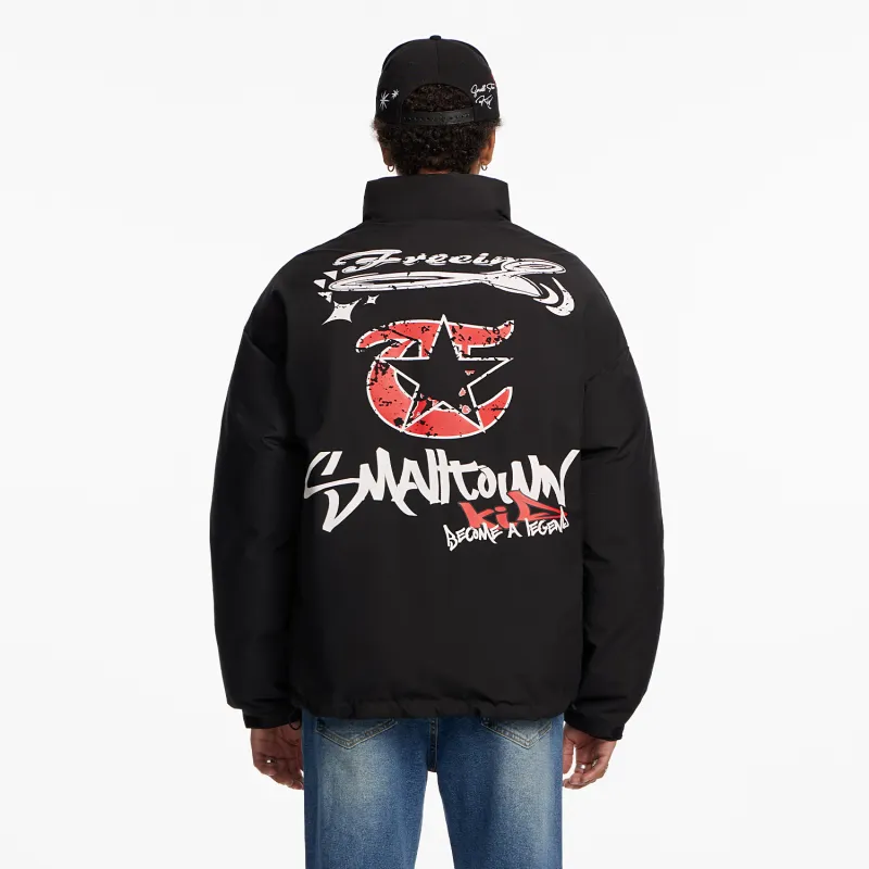 STK SMALL TOWN KID Puffer Jacket Unisex Black-2