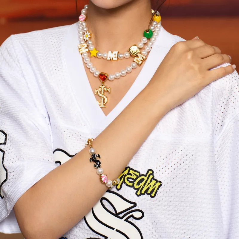 STK SMALL TOWN KID Copper+Glass Beads+Low Temperature Enamel Bracelets Unisex-2