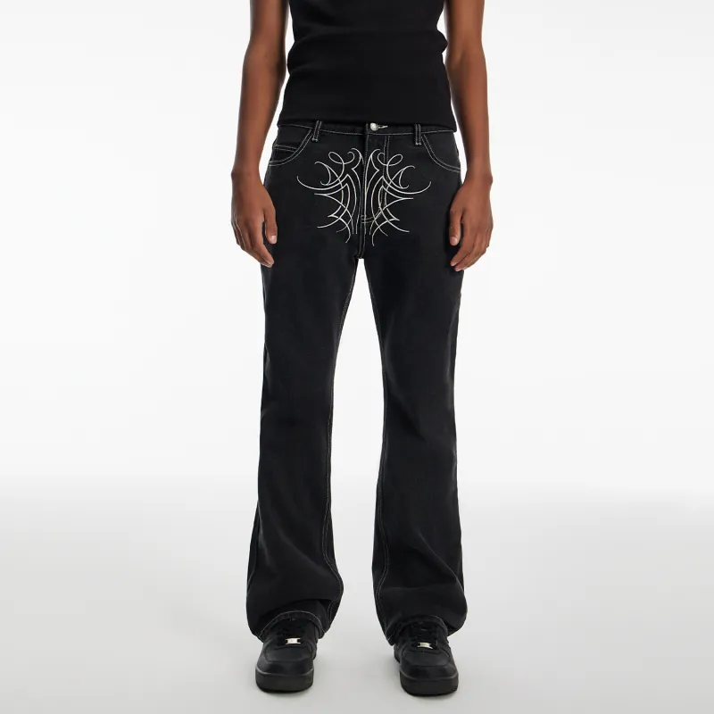 STK SMALL TOWN KID x FIDDY Jeans Unisex Washed Black-3