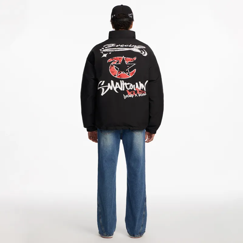 STK SMALL TOWN KID Puffer Jacket Unisex Black-3