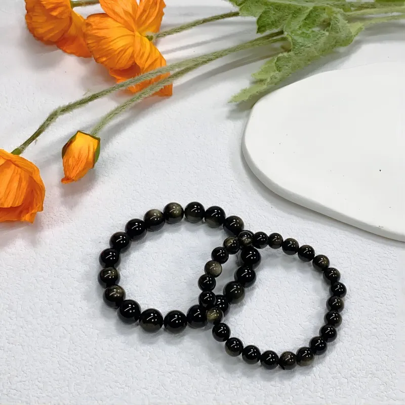 Qiong Yu Obsidian Bracelets Unisex-13