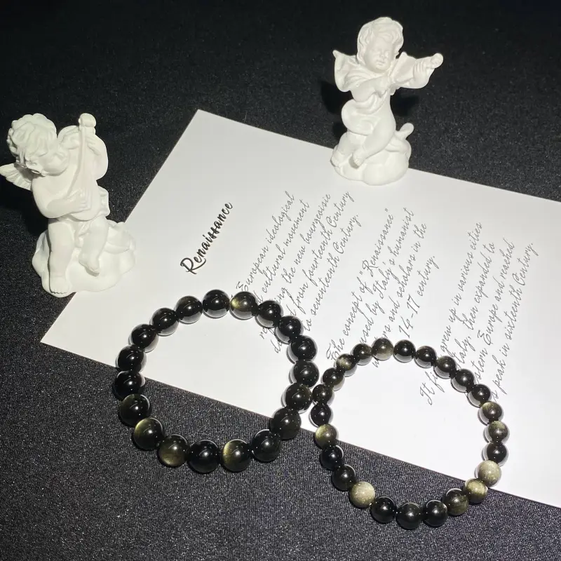 Qiong Yu Obsidian Bracelets Unisex-12