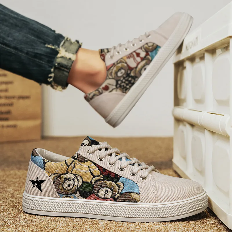 Bookish Star Anti Slip Wear Resistant Low Top Skateboard Shoes Men's-2