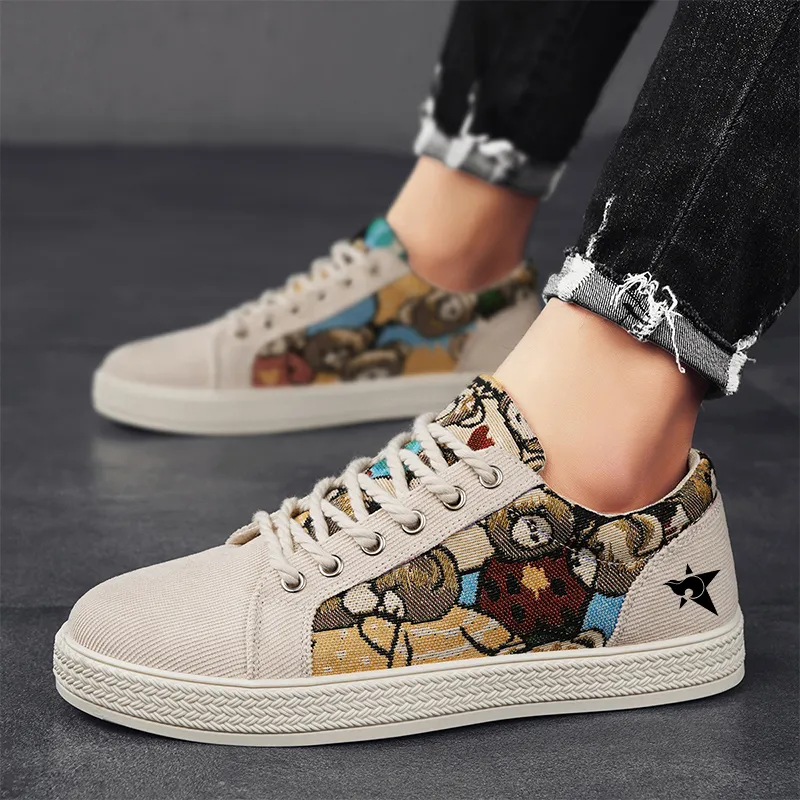 Bookish Star Anti Slip Wear Resistant Low Top Skateboard Shoes Men's-4