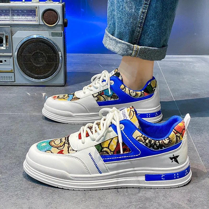 Bookish Star Anti Slip Wear Resistant Low Top Skateboard Shoes Men's-11