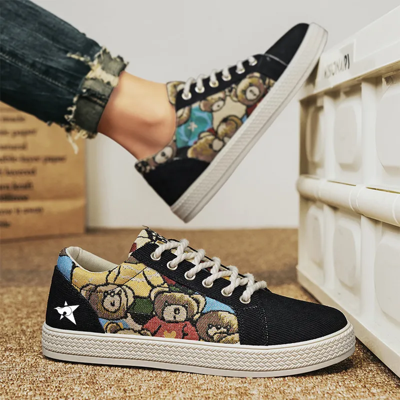 Bookish Star Anti Slip Wear Resistant Low Top Skateboard Shoes Men's-12