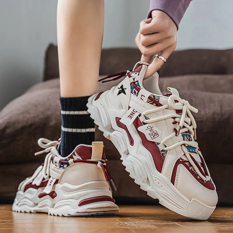 Bookish Star Anti Slip Wear Resistant Low Top Chunky Sneakers Men's-13