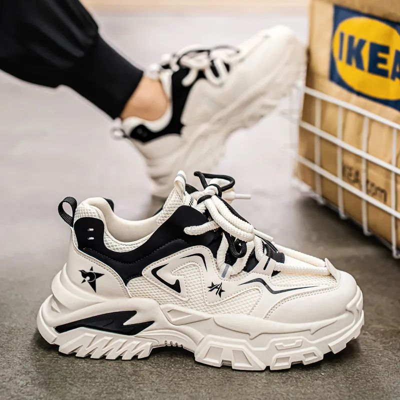 Bookish Star Anti Slip Wear Resistant Low Top Chunky Sneakers Men's-2