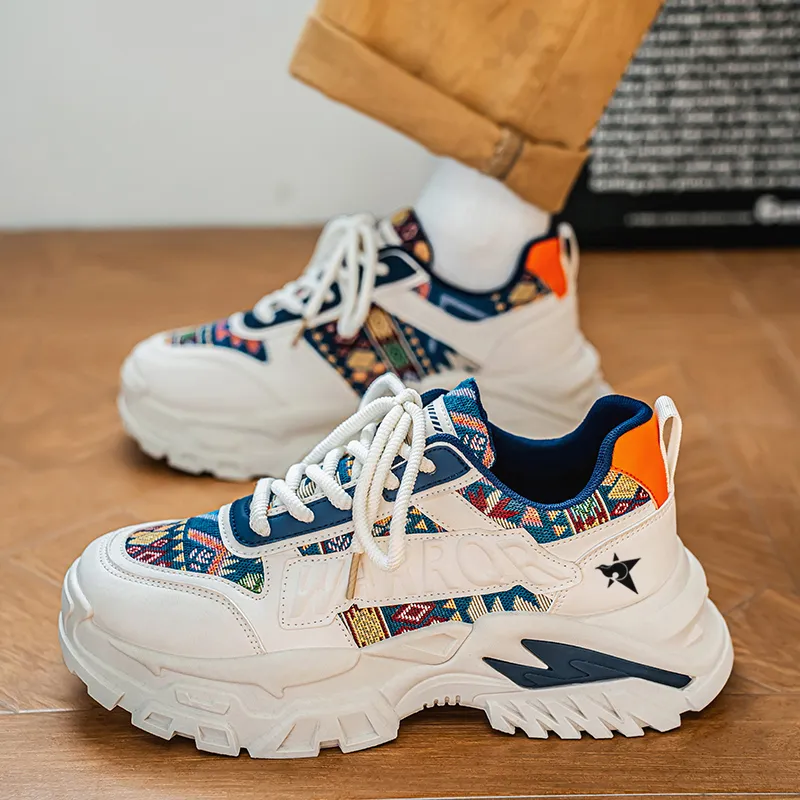 Bookish Star Cushioning, Wear Resistant Low Top Chunky Sneakers Men's-6