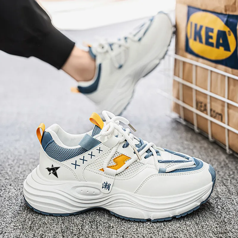 Bookish Star Anti Slip Wear Resistant Low Top Chunky Sneakers Men's-2
