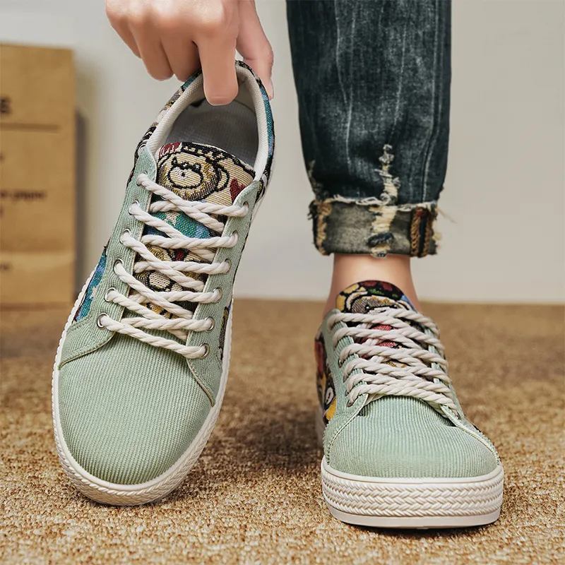 Bookish Star Anti Slip Wear Resistant Low Top Skateboard Shoes Men's-6