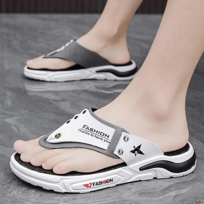 Bookish Star Rubber Sole Odor Resistant Abrasion Resistant Slip Resistant Flip Flops Men's-6