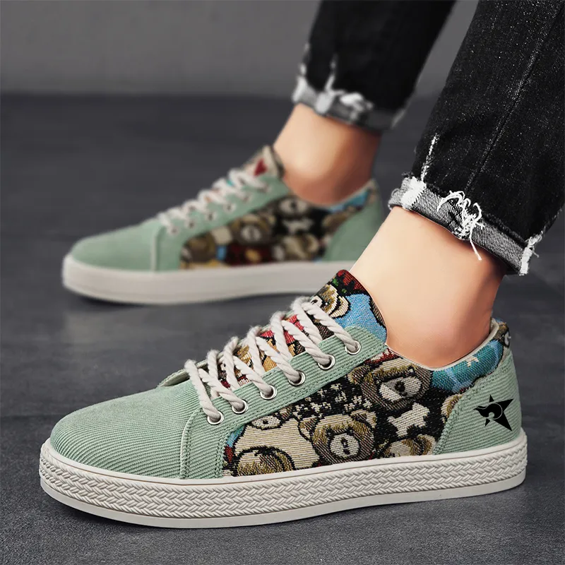 Bookish Star Anti Slip Wear Resistant Low Top Skateboard Shoes Men's-9