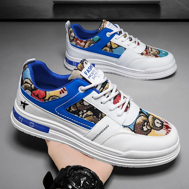 Bookish Star Anti Slip Wear Resistant Low Top Skateboard Shoes Men's-10