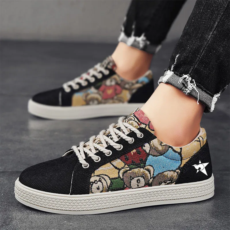 Bookish Star Anti Slip Wear Resistant Low Top Skateboard Shoes Men's-14