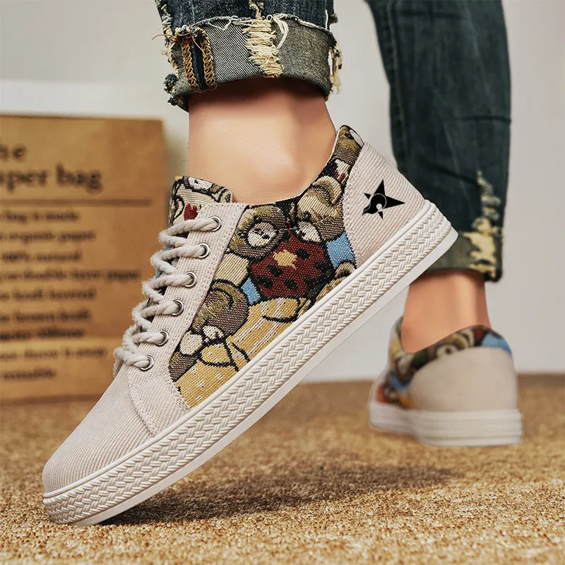 Bookish Star Anti Slip Wear Resistant Low Top Skateboard Shoes Men's-3