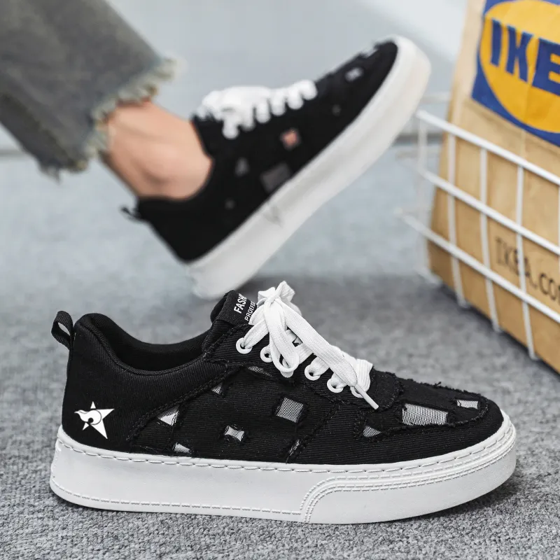 Bookish Star Anti Slip Wear Resistant Low Top Skateboard Shoes Men's-1
