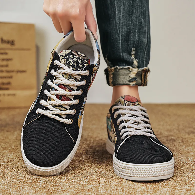 Bookish Star Anti Slip Wear Resistant Low Top Skateboard Shoes Men's-11