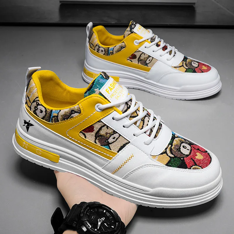 Bookish Star Anti Slip Wear Resistant Low Top Skateboard Shoes Men's-6