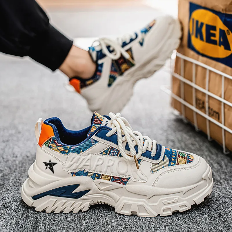 Bookish Star Cushioning, Wear Resistant Low Top Chunky Sneakers Men's-7