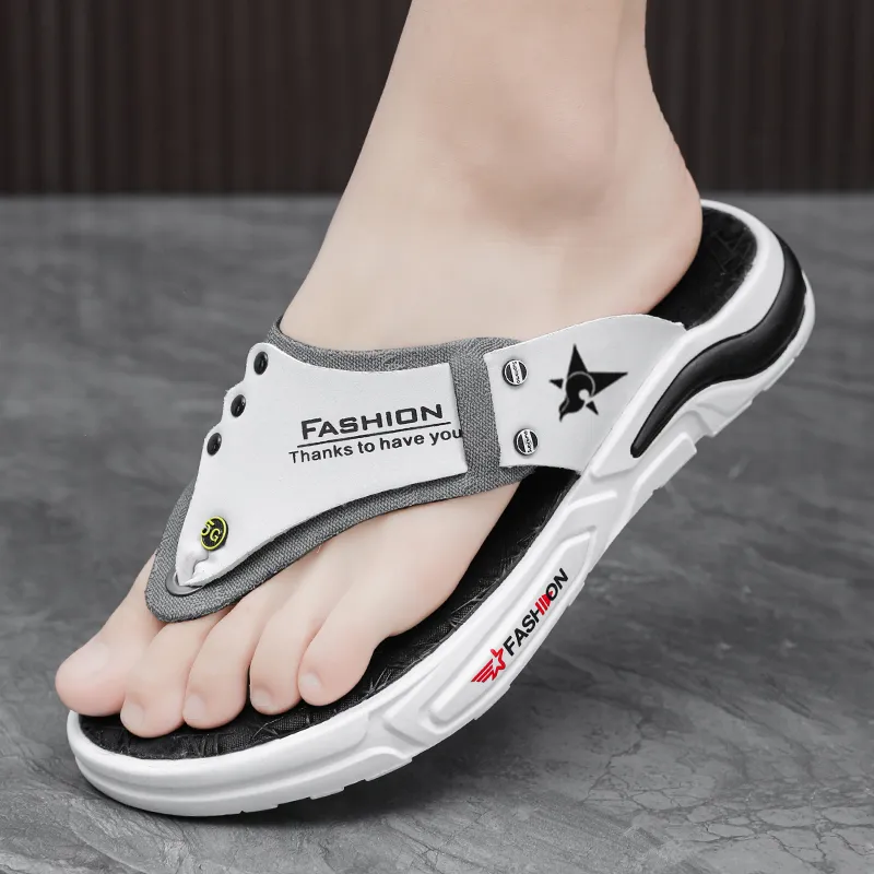 Bookish Star Rubber Sole Odor Resistant Abrasion Resistant Slip Resistant Flip Flops Men's-7