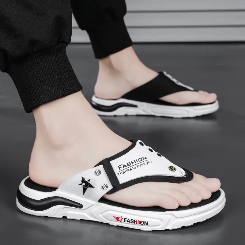Bookish Star Rubber Sole Odor Resistant Abrasion Resistant Slip Resistant Flip Flops Men's-4