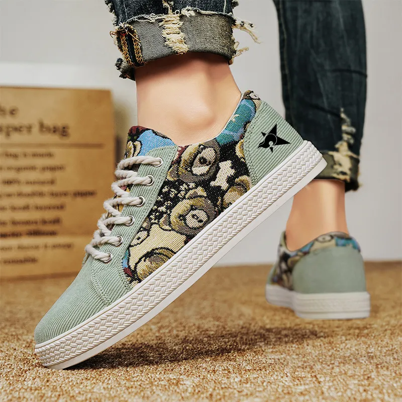 Bookish Star Anti Slip Wear Resistant Low Top Skateboard Shoes Men's-8