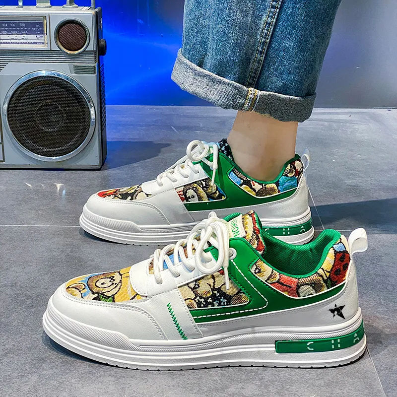 Bookish Star Anti Slip Wear Resistant Low Top Skateboard Shoes Men's-3
