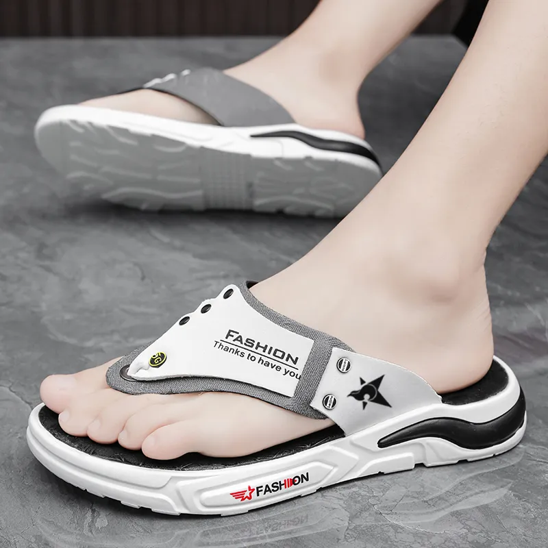 Bookish Star Rubber Sole Odor Resistant Abrasion Resistant Slip Resistant Flip Flops Men's-8