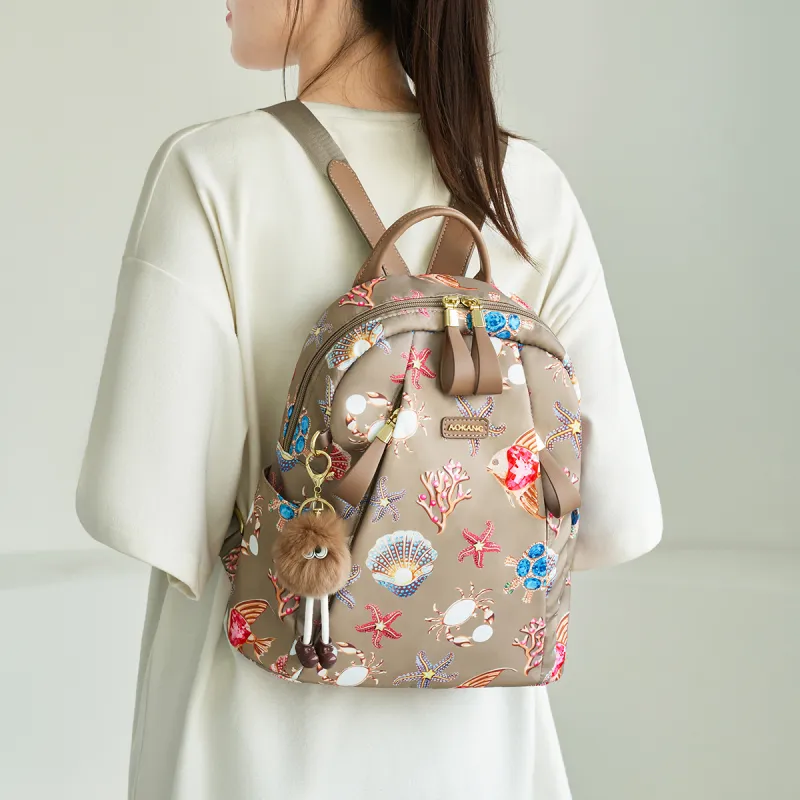 AOKANG Fabric Backpack Regular Women's Multicolor-5