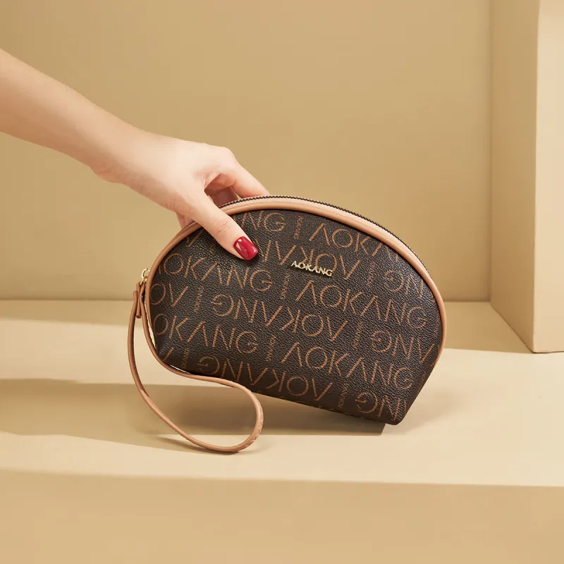 AOKANG PVC Clutch Mini Women's Coffee/Ecru-8