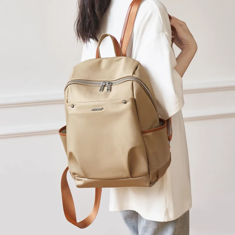 AOKANG Fabric Canvas Backpack Unisex Hepburn Black/Khaki-2