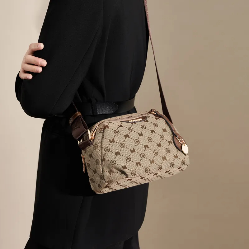 AOKANG Fabric Shoulder Bag Women's Ebony Brown/Hepburn Black-3