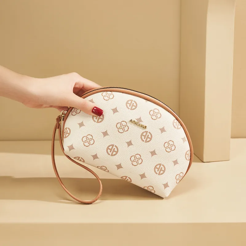 AOKANG PVC Clutch Mini Women's Coffee/Ecru-4