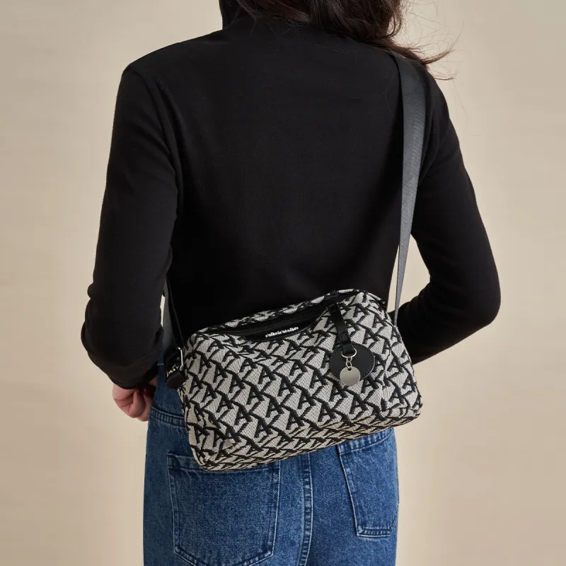 AOKANG Fabric Shoulder Bag Women's Ebony Brown/Hepburn Black-6