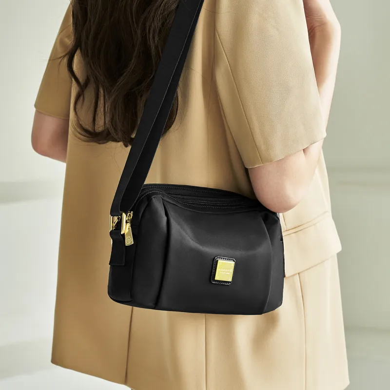 AOKANG Fabric One Shoulder Small Square Bag Small Size Women's Khaki/Dark Pink/Classic Black-11