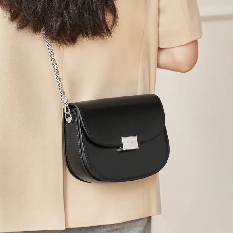 AOKANG Cow Leather Crossbody Bag Women's Caramel/Hepburn Black/Milkshake White/Cream Apricot-6
