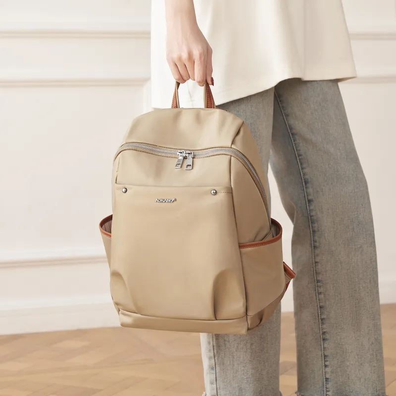AOKANG Fabric Canvas Backpack Unisex Hepburn Black/Khaki-3