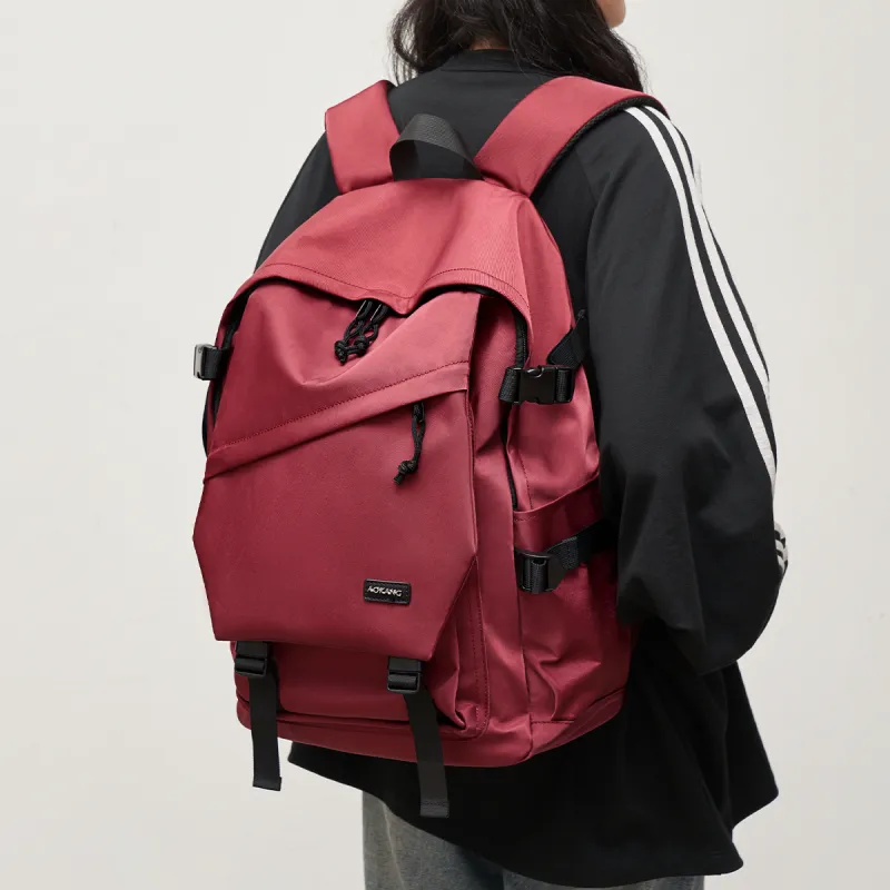 AOKANG Fabric Backpack, Laptop Bag, Travel Bag Large Size Unisex Ecru/Classic Black/Burgundy-1