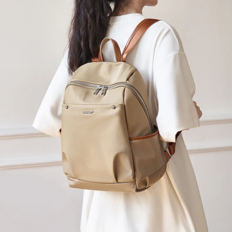 AOKANG Fabric Canvas Backpack Unisex Hepburn Black/Khaki-1
