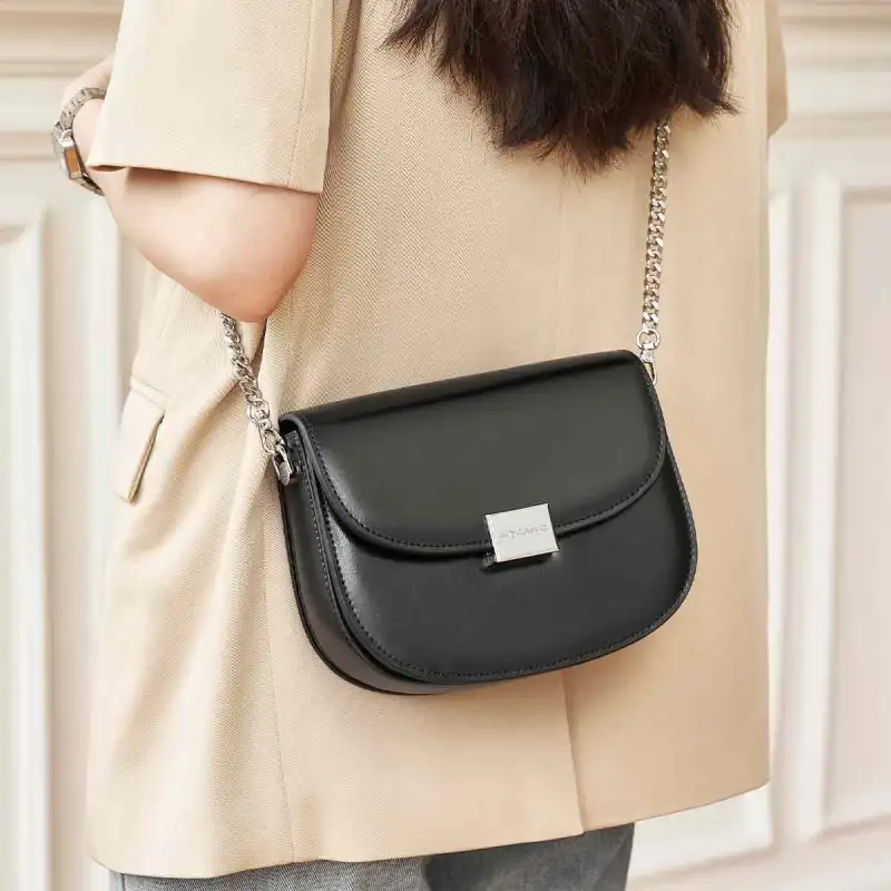 AOKANG Cow Leather Crossbody Bag Women's Caramel/Hepburn Black/Milkshake White/Cream Apricot-8