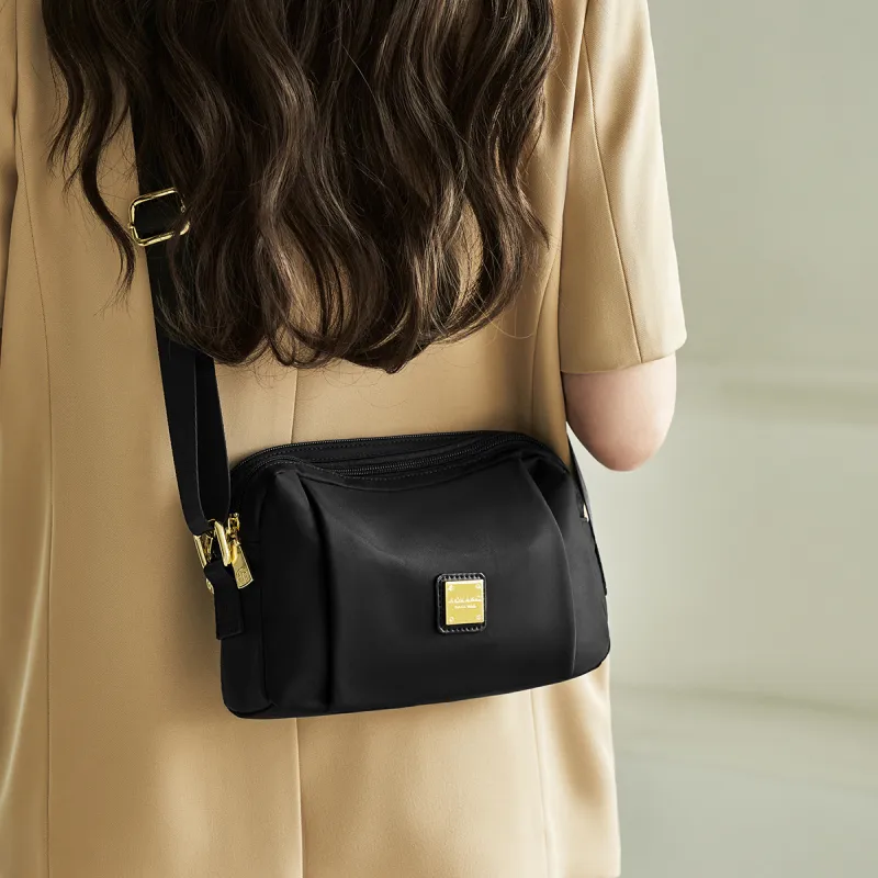 AOKANG Fabric One Shoulder Small Square Bag Small Size Women's Khaki/Dark Pink/Classic Black-13