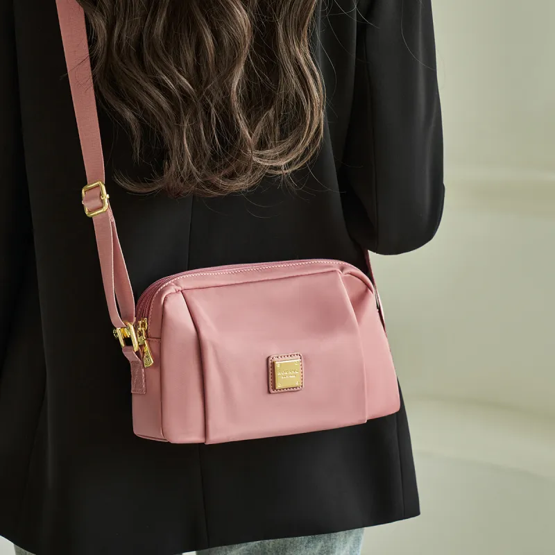 AOKANG Fabric One Shoulder Small Square Bag Small Size Women's Khaki/Dark Pink/Classic Black-8