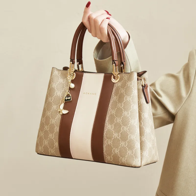 AOKANG PVC Lady Dior Bag Tote Handbag, Shoulder Bag, Crossbody Bag Tubas Women's Coffee Brown/Glazed Green-1