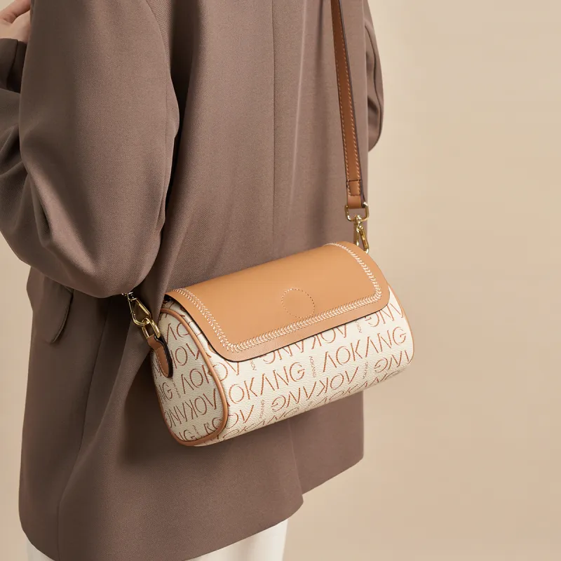AOKANG Synthetic Leather With Cow Leather Crossbody Bag, Shoulder Bag Women's-5