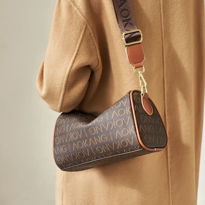AOKANG PVC And Synthetic Leather Boston Bag Crossbody Bag Shoulder Bag Pillow Bag Mom Bag Regular Women's Cocoa Coffee-4