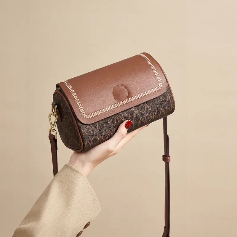 AOKANG Synthetic Leather With Cow Leather Crossbody Bag, Shoulder Bag Women's-1