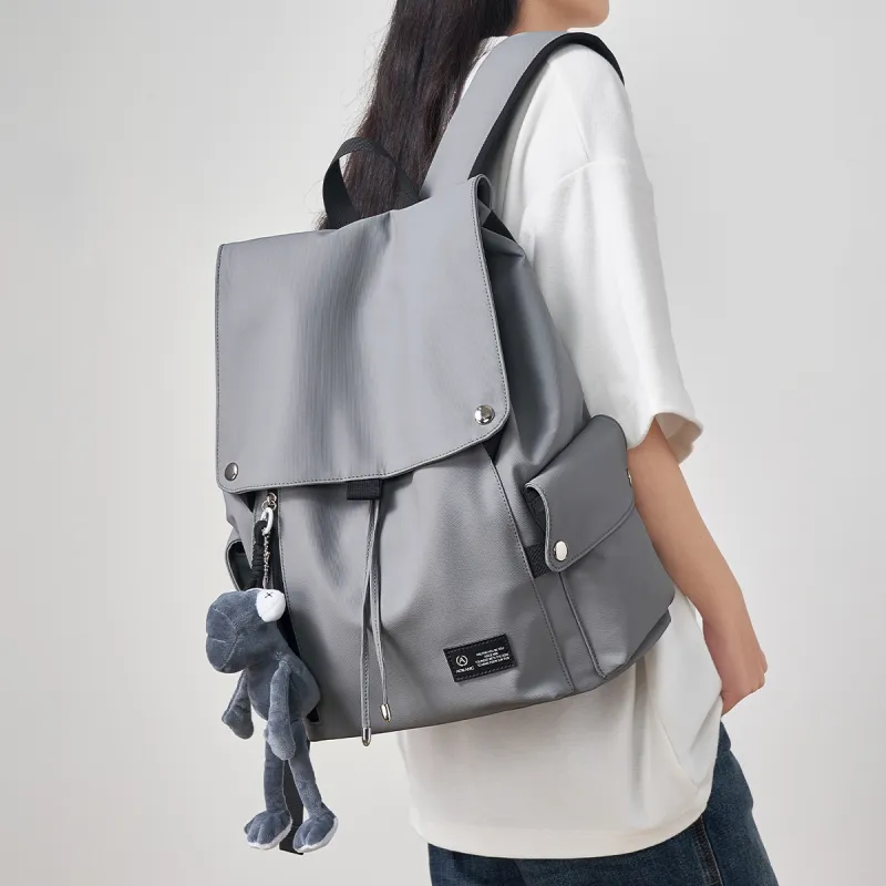 AOKANG Fabric Backpack Laptop Bag Business Bag Travel Bag Large Size Unisex Trench Gray/Hepburn Black-1